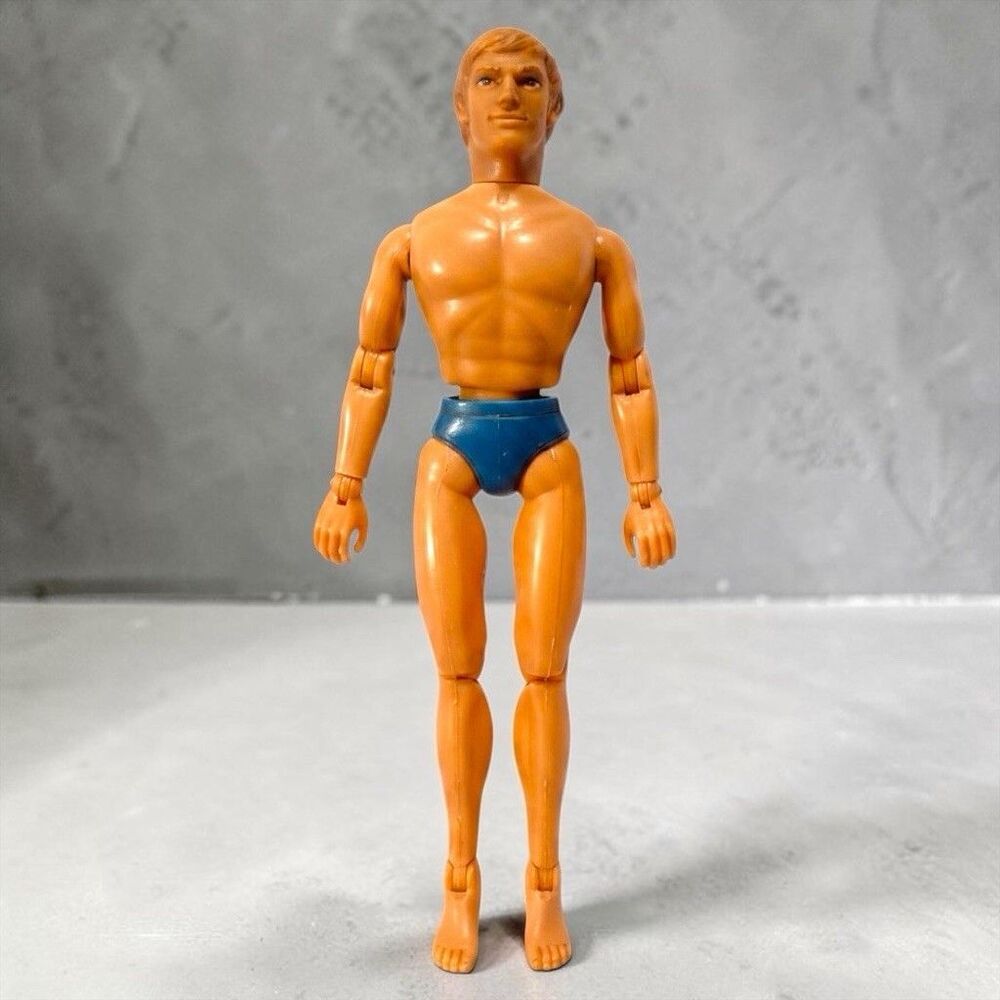 Vintage 1974 Original Mattel Big Jims Big Jeff w Blue Shorts 1970s Action Figure